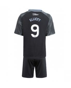 Billige Fotballdrakt Aston Villa Harvey Elliott #9 Replika Bortedraktsett Barn 2025-26 Kortermet (med bukser)